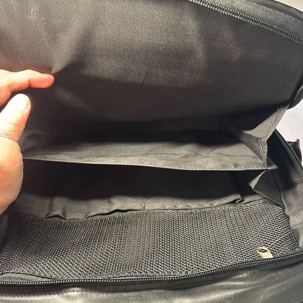 Leeds Backpack Leather Laptop travel bag Brief‎ Case black Style 9100-99